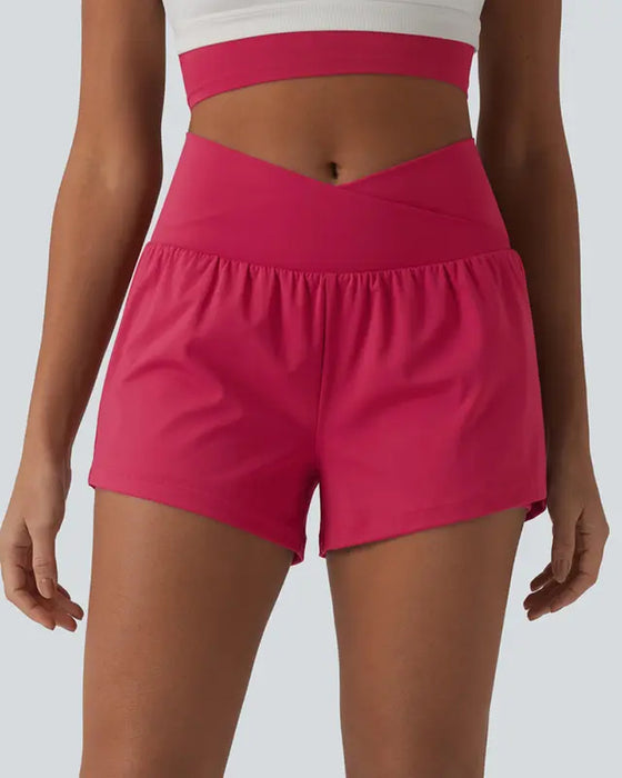 Solid Color Mid Waist Shorts