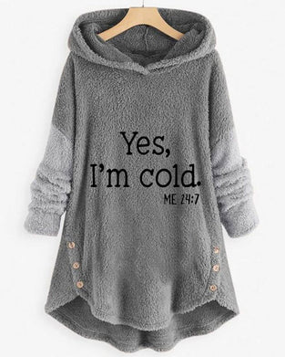 Casual Long Sleeve Hoodie Printed Tunic Top