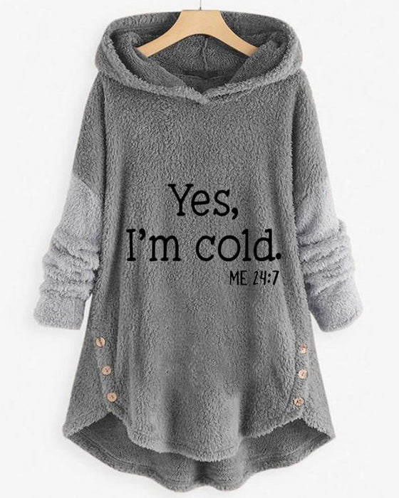 Casual Long Sleeve Hoodie Printed Tunic Top