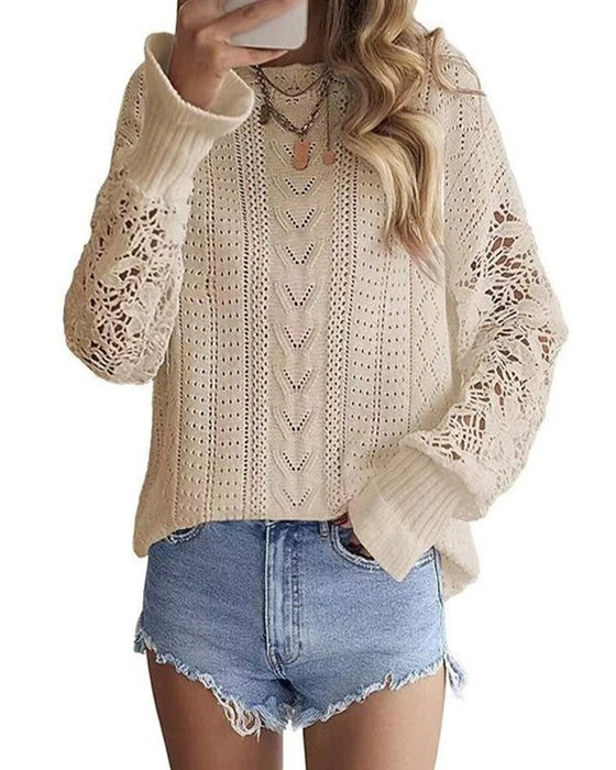 Solid Color Round Neck Pullover
