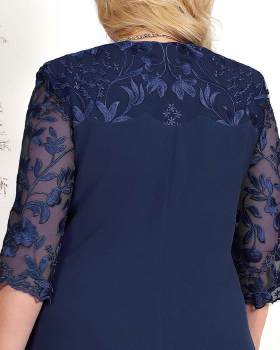 Casual Loose Embroidered Chiffon Dress