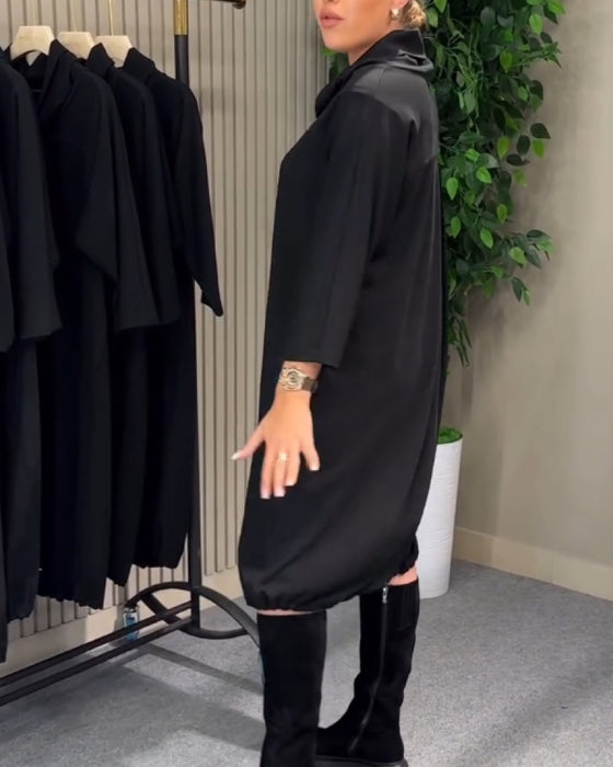 Stylish 3/4 Sleeve Cowl Neck Dress