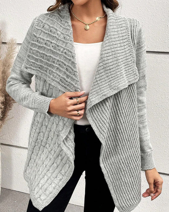 Slit solid color casual sweater