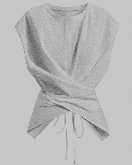 A Cross-Strap Hem Cropped Top