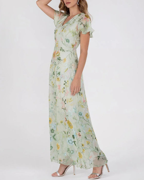 Ruffle Floral Print Dress