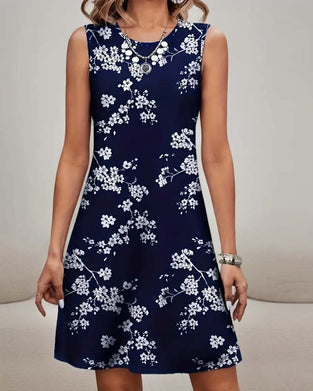 Sleeveless Slim Print Dress