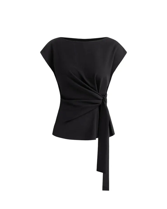 Off-Shoulder Twist Knot Blouse