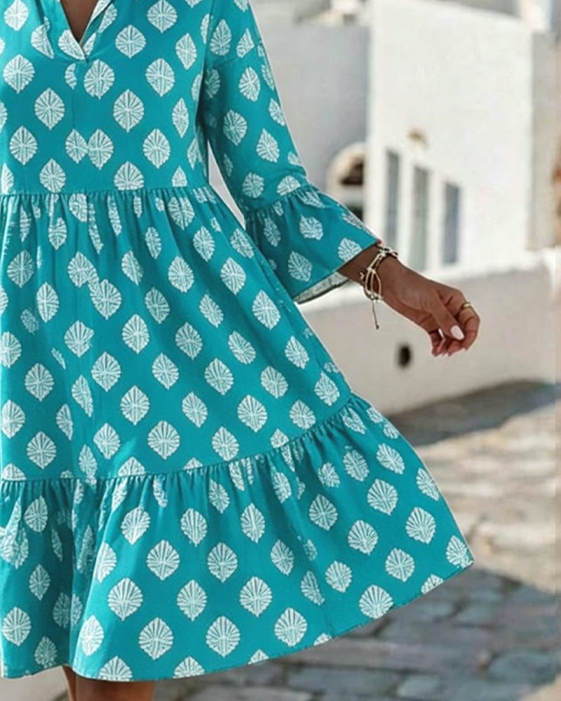 V-Neck Printed Dress