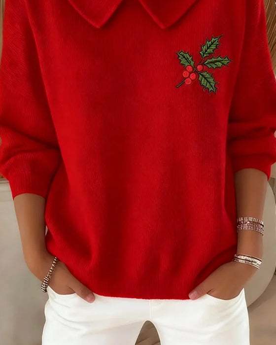 Peter Pan Collar Jacquard Pullover