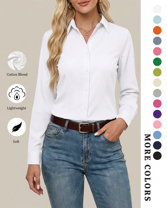 Collar Long Sleeve Solid Casual Shirt