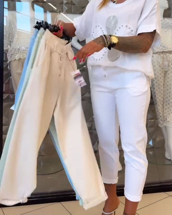 Casual Stretch Straight Pants