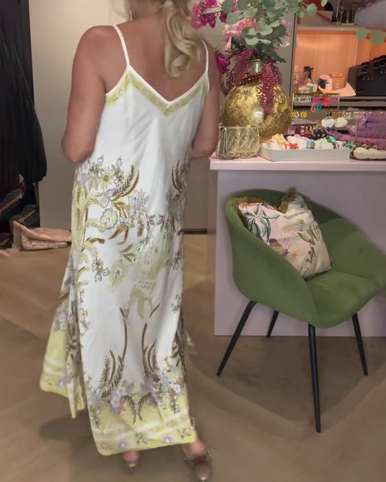 Camisole V-Neck Placement Print Dress