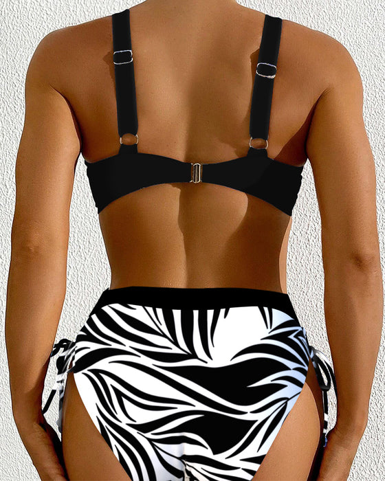 Two-Piece Printed High Waist Bikini
