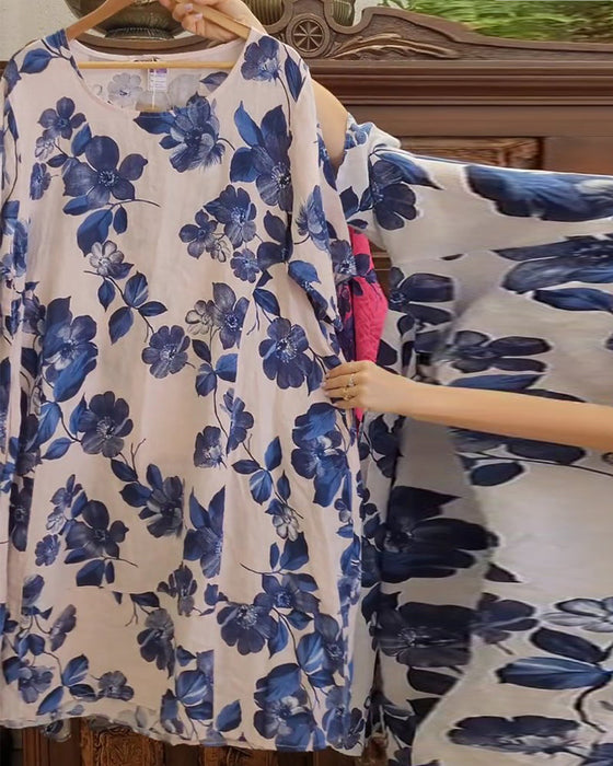 Floral print pocket casual dress