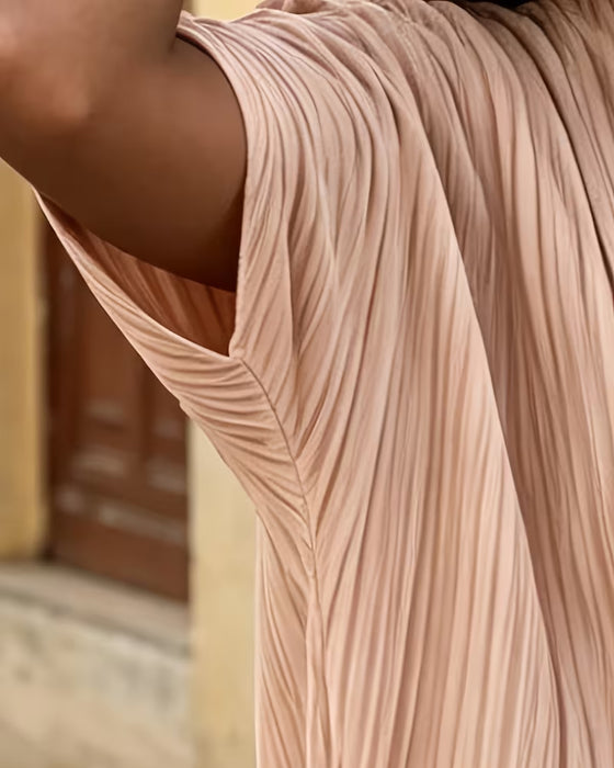 Short Sleeve Solid Color Blouse
