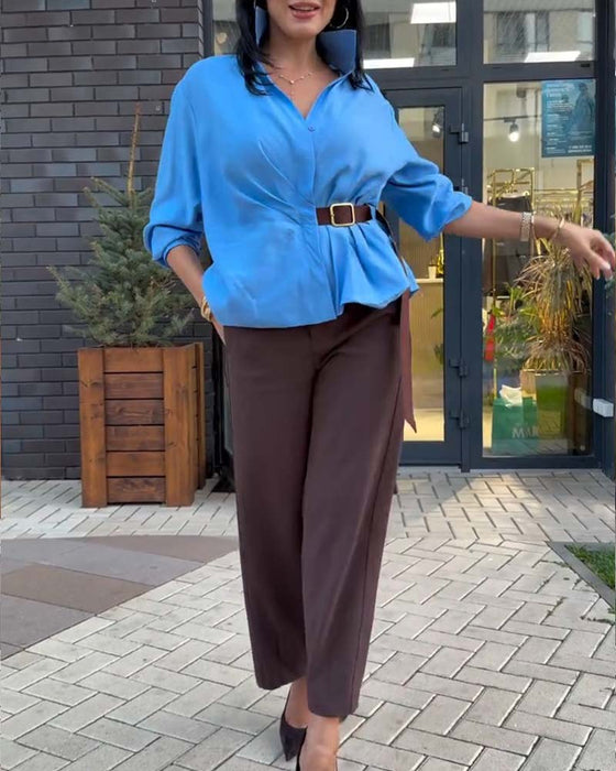 Lapel Chic Stylish Shirt