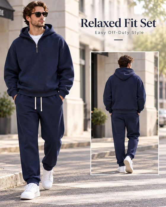 Half-Zip Hooded Sweatshirt Set