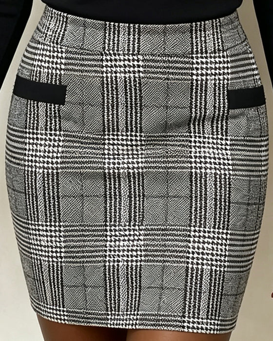 Plaid Casual Long Sleeve Dress