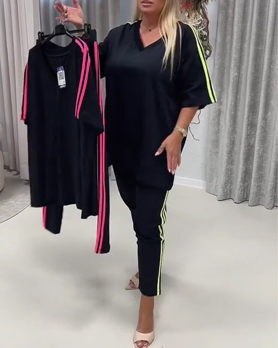 Side Stripe Casual Set