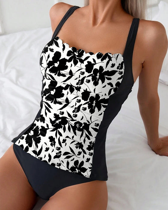 Backless Printed Tankini