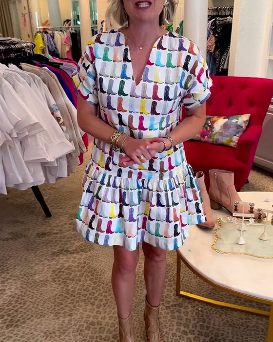 Colorful cartoon pattern dress