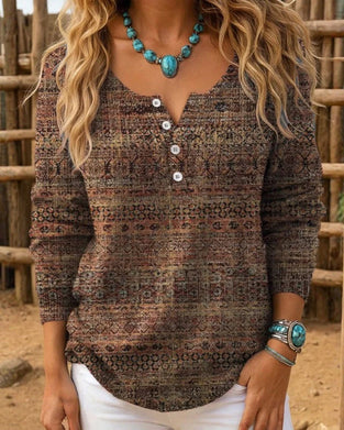 Vintage Casual Button Top