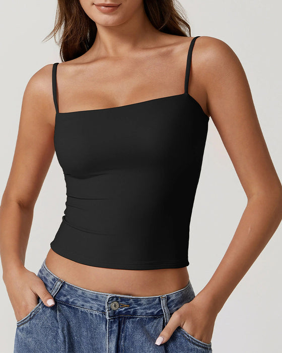 Strapless Straight Neck Strappy Cami Top