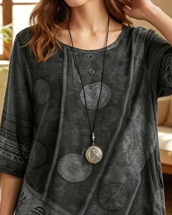 Round Neck Irregular T-Shirt