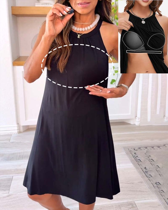 Casual Strappy Solid Color Dress