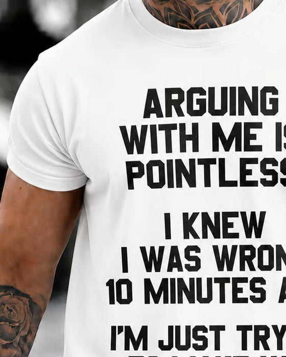 Men's Crew Neck Letter T-Shirt
