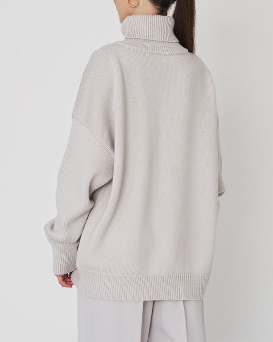 Solid color turtleneck casual sweater