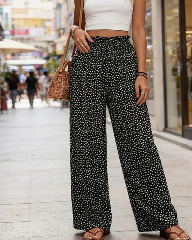 Casual Stretch Loose Wide-Leg Pants
