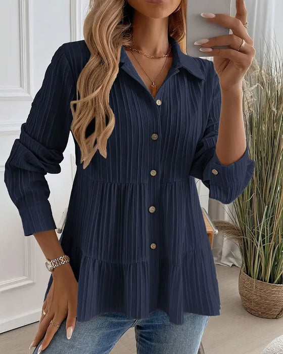 Elegant Lapel Waist Shirt