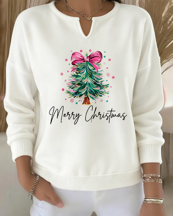 Christmas Tree Print Casual Sweatshirt