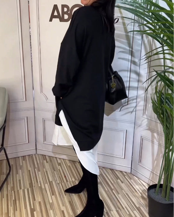 Round Neck Patchwork Dress