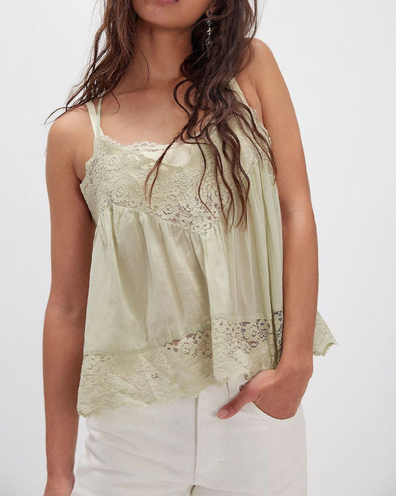 Solid Color Lace Cami Top
