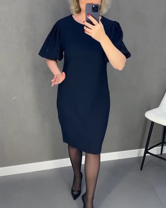 Puff short sleeve elegant dress