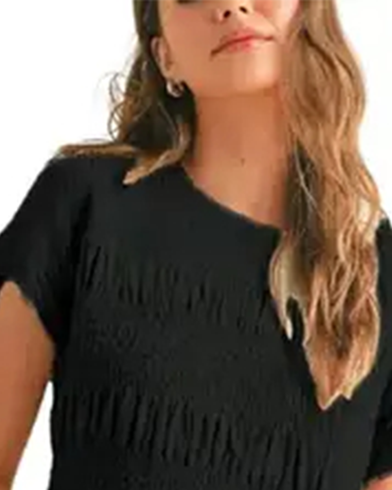 Solid-Color Short-Sleeve Set