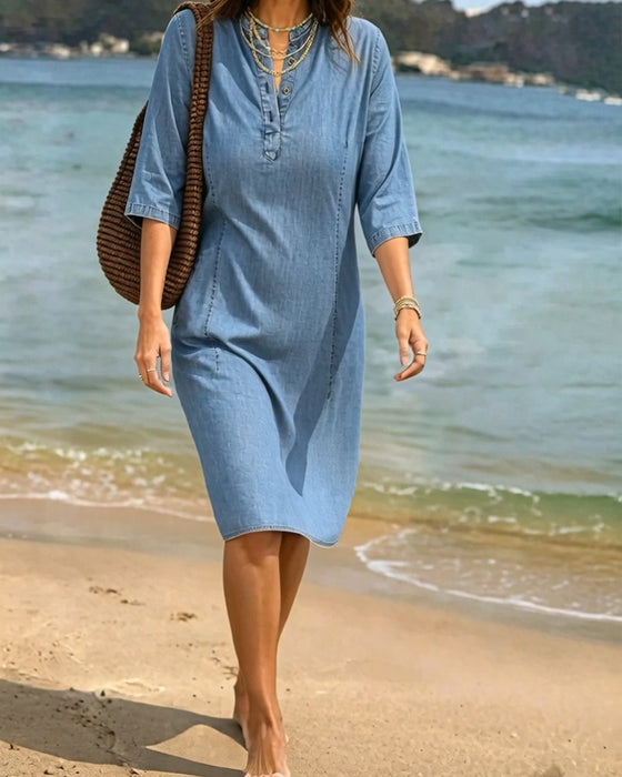 Loose Straight Denim Dress