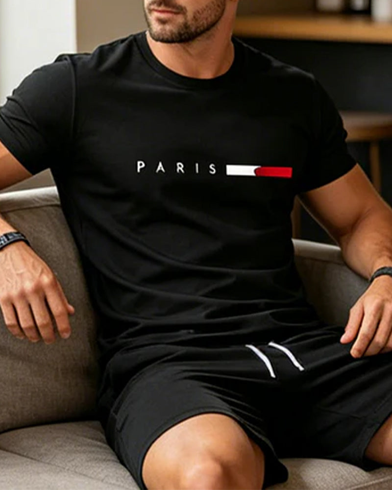 Men's Crew Neck Monogram Casual Set