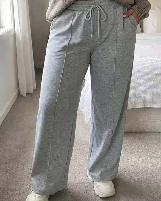 Drawstring Straight Leg Sweatpants