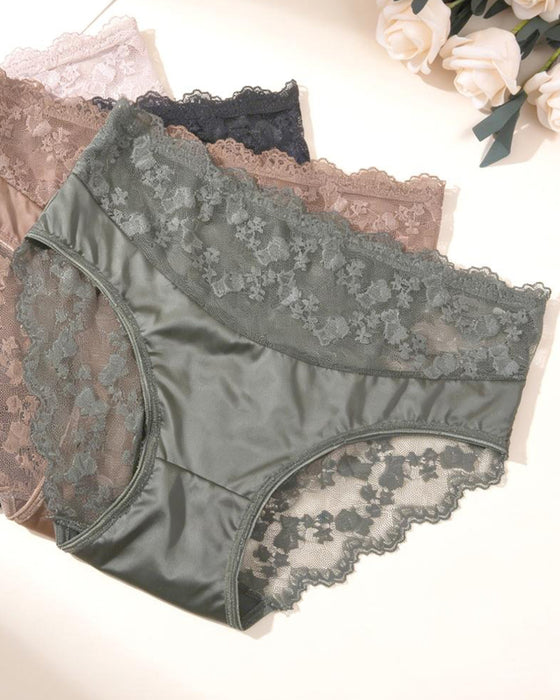 Solid Color Lace Panties