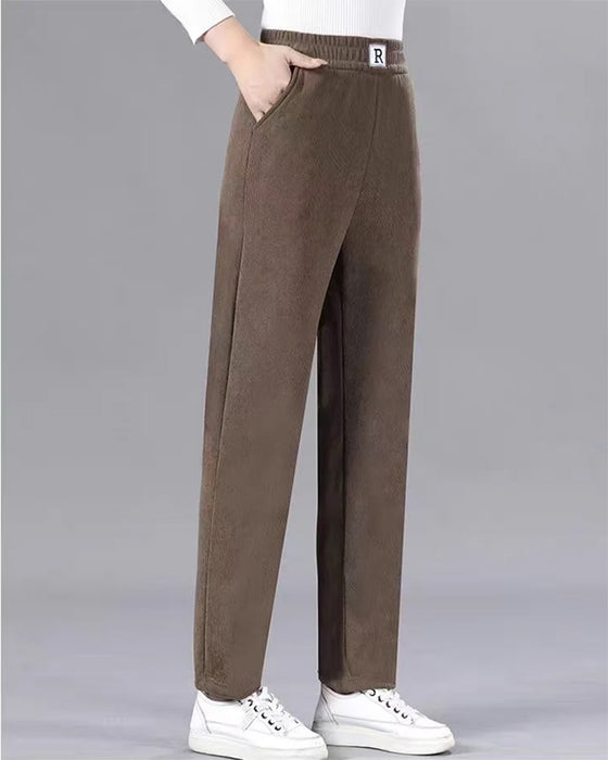 High Waist Fleece-Lined Thickened Jogger Pants
