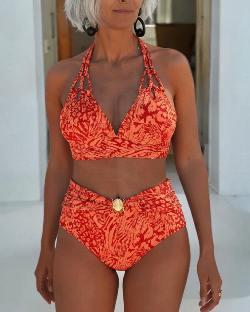 V-Neck Printed Bikini