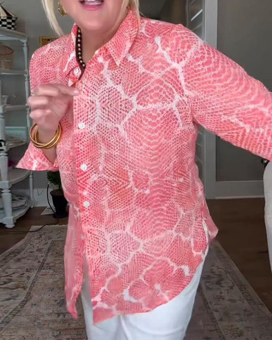 Buttoned Textured Blouse