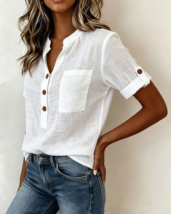 Half-Cardigan Short-Sleeved Blouse