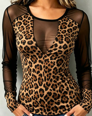 Leopard Patchwork Trendy Top