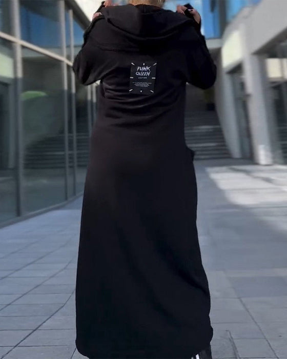 Solid color temperament loose dress