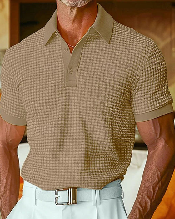 Lapel Button Short-Sleeve Polo T-Shirts