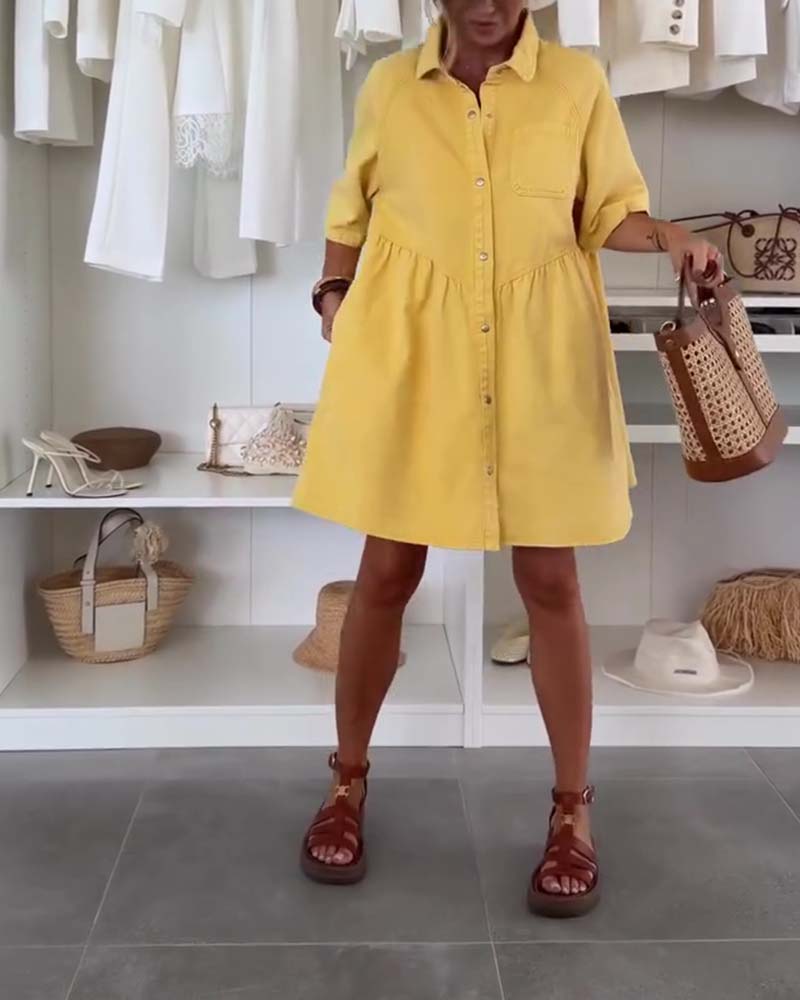 Loose Doll-Style Shirt Dress